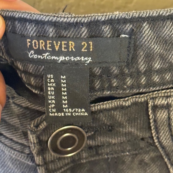 Forever 21 Distressed Dark Gray, Jean Mini Skirt, M - Picture 4 of 8